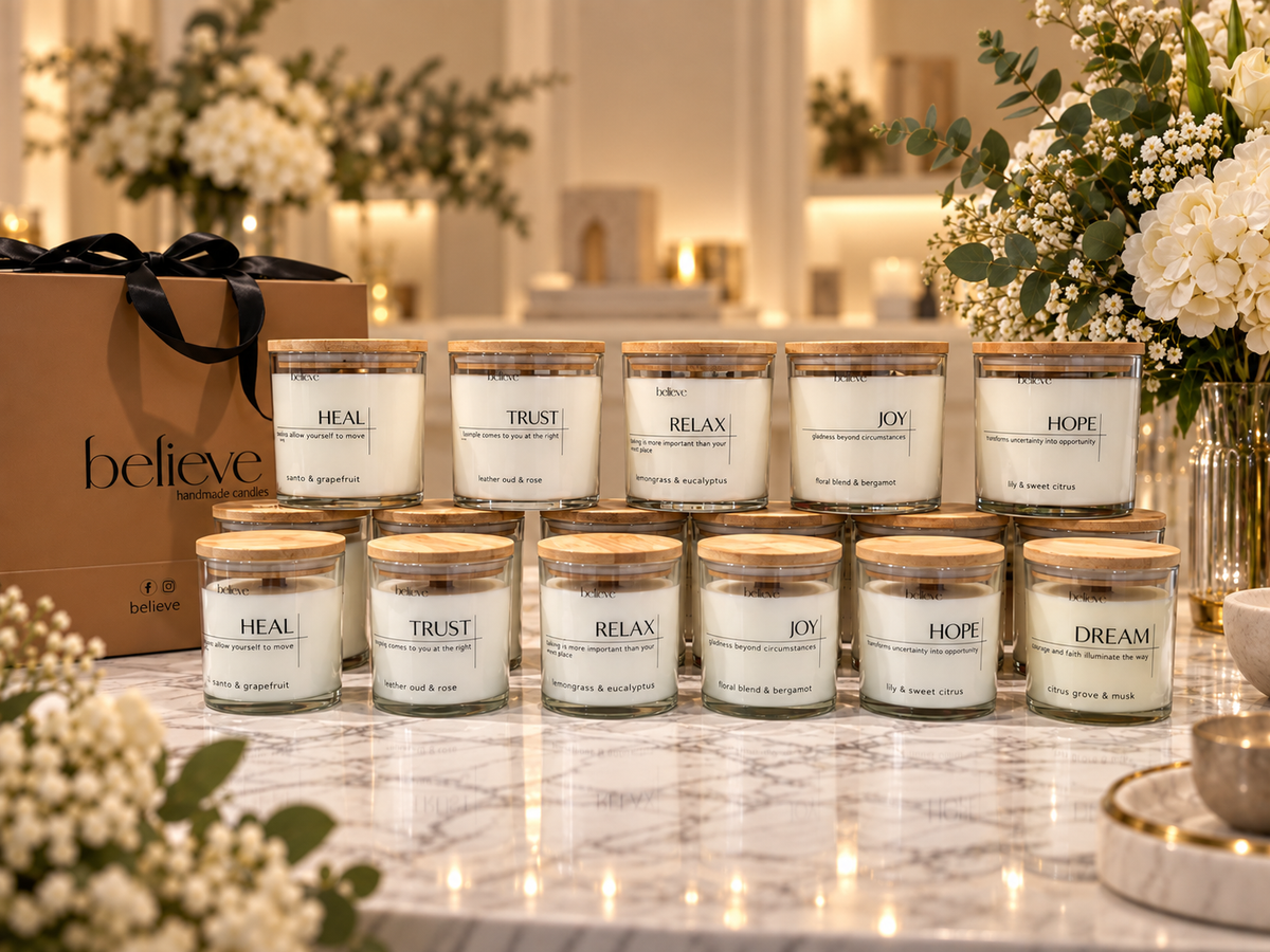 The SOUL Collection by BELIEVE — the six scents displayed together