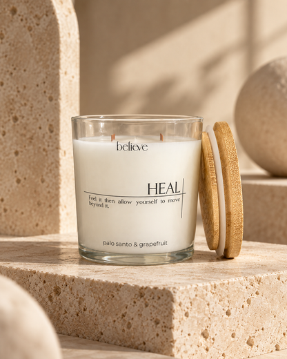 HEAL Candle | Palo Santo & Grapefruit Scented Candle