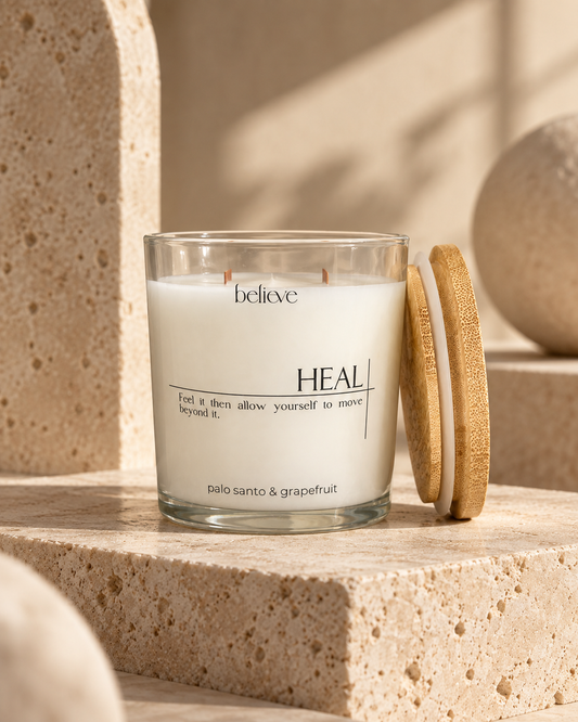 HEAL Candle | Palo Santo & Grapefruit Scented Candle