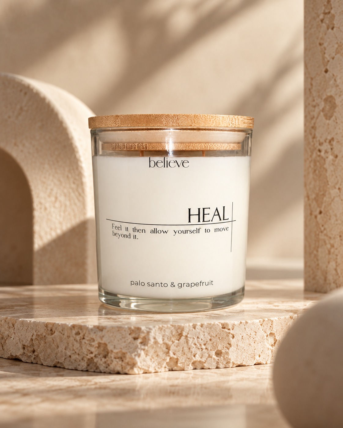 HEAL Candle | Palo Santo & Grapefruit Scented Candle