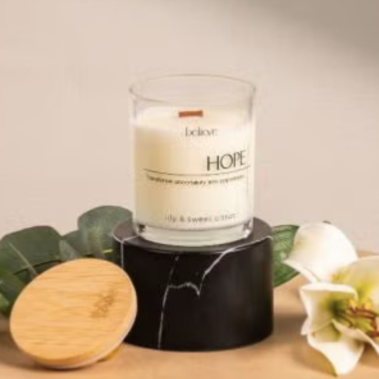 HOPE Candle | Fresh Lily & Sweet Citrus Scented Candle