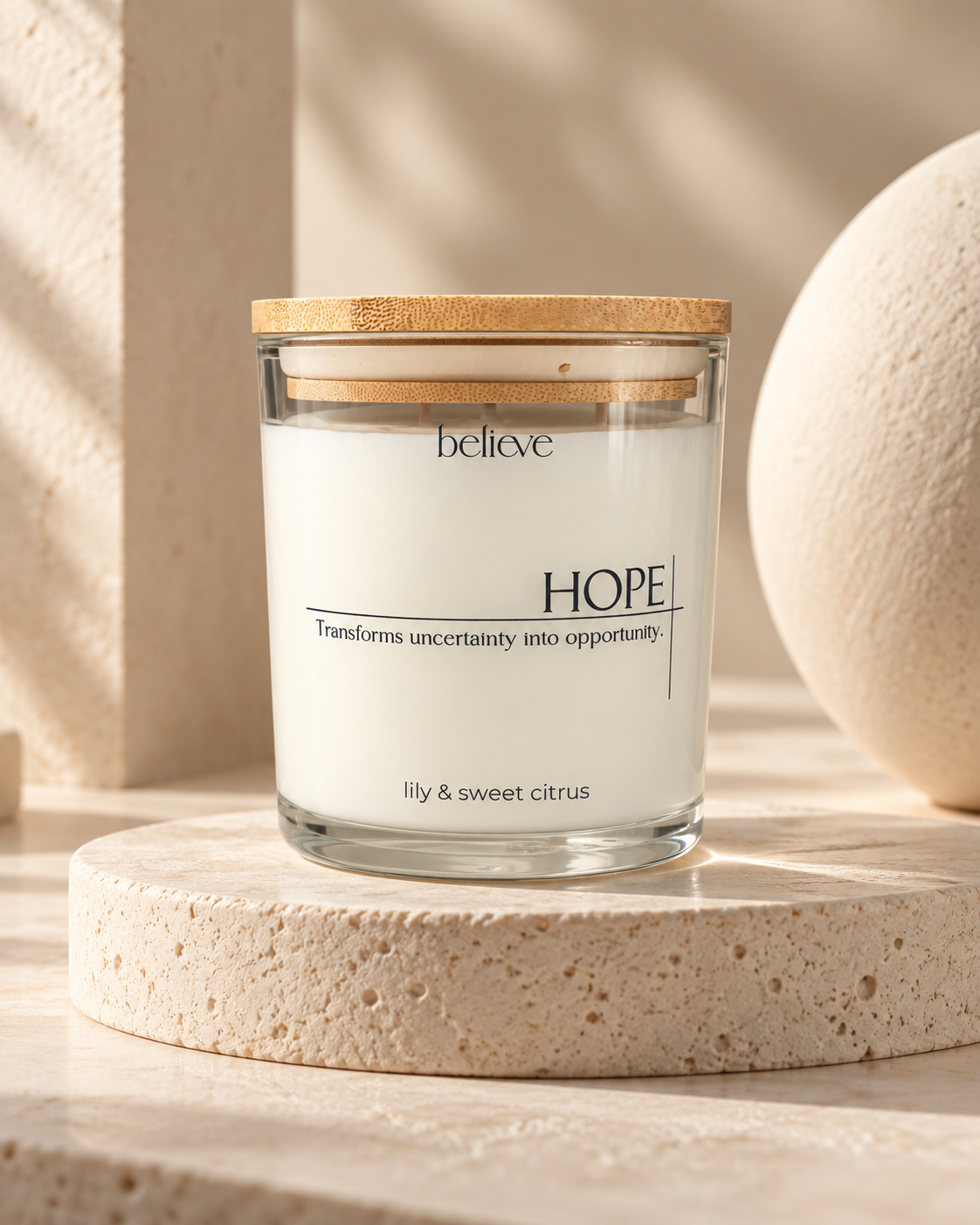 HOPE Candle | Fresh Lily & Sweet Citrus Scented Candle