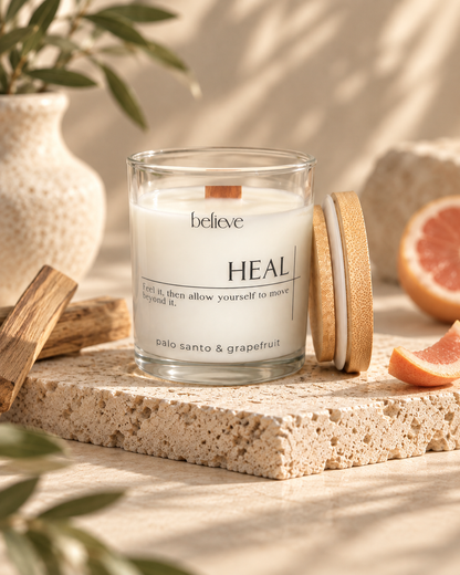 HEAL Candle | Palo Santo & Grapefruit Scented Candle