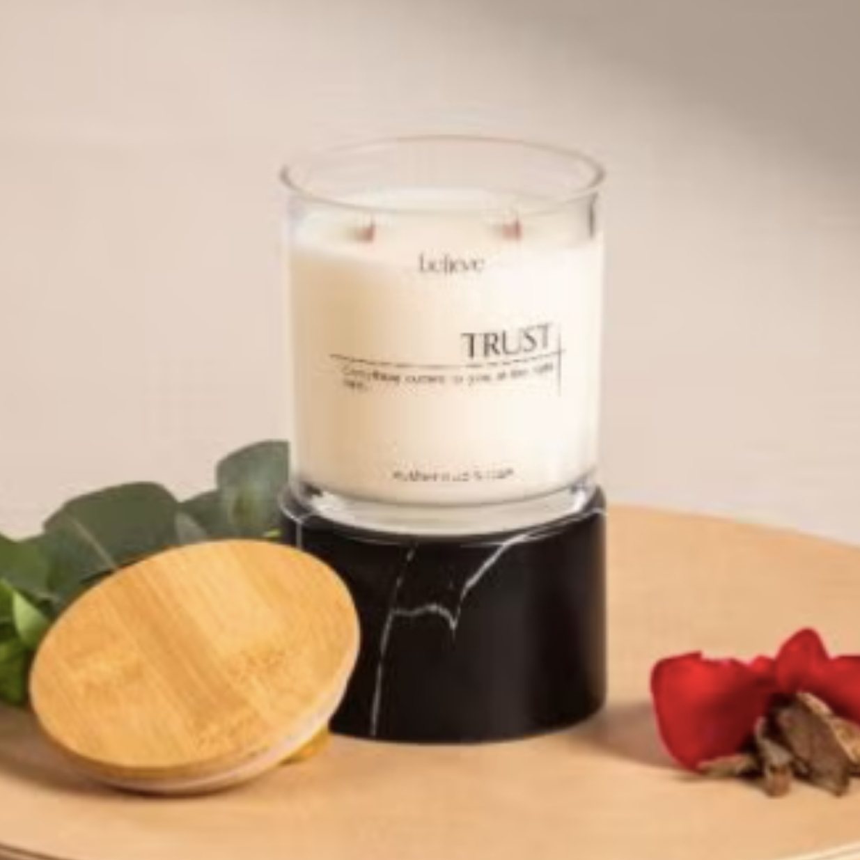 TRUST Candle | Leather Oud & Rose Scented Candle