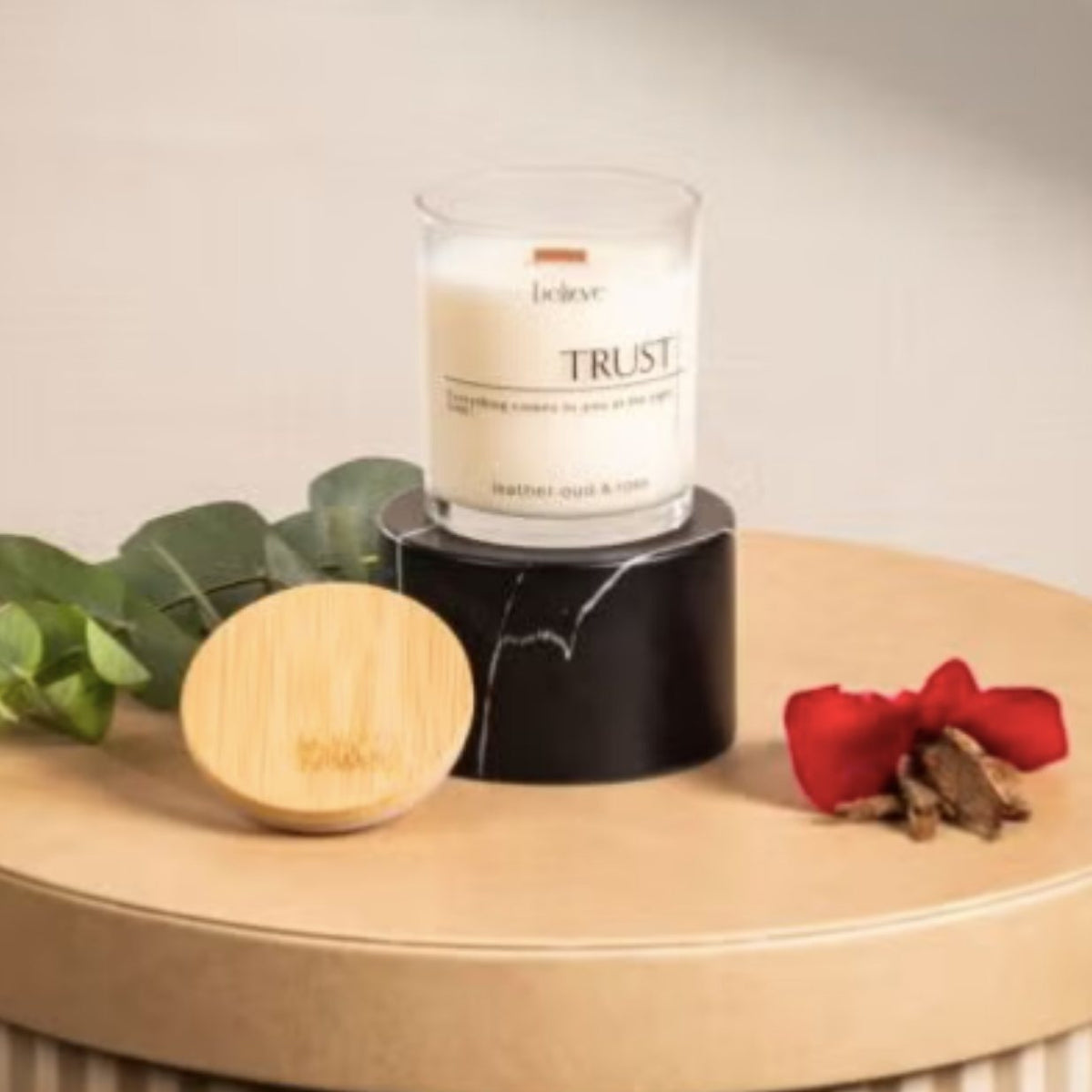 TRUST Candle | Leather Oud & Rose Scented Candle