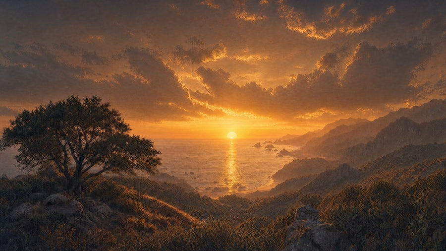 Golden sunrise over the sea — BELIEVE Happy Birthday ritual